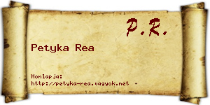 Petyka Rea névjegykártya